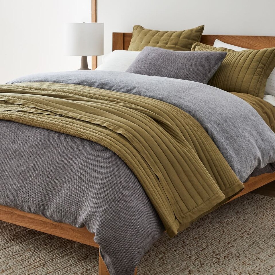 European Flax Linen Mini Waffle Duvet Cover & Pillowcases